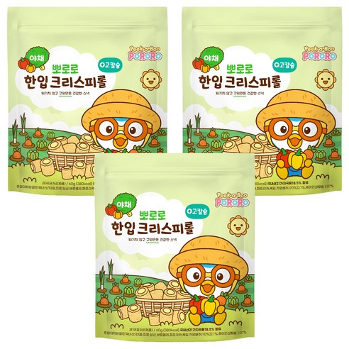 뽀로로 한입 크리스피롤 야채, 60g, 3개