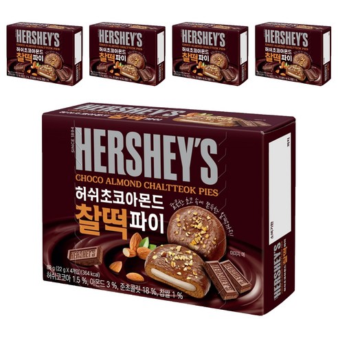허쉬 초코아몬드 찰떡 파이, 88g, 5개