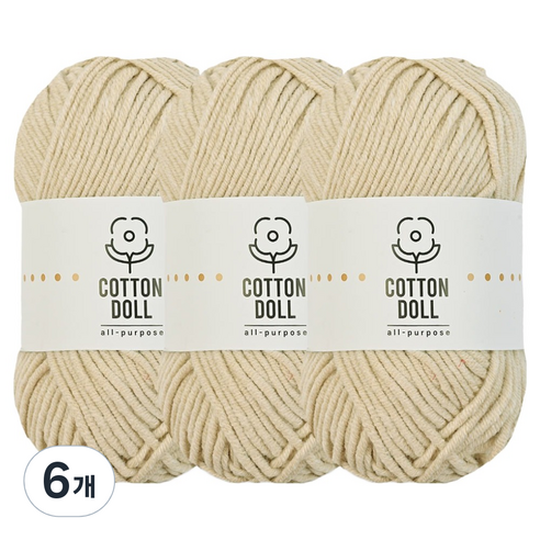 니뜨 코튼돌 뜨개실 50g, 6개, 35연베이지