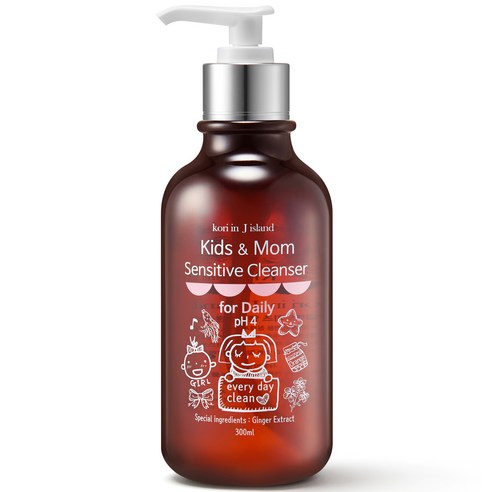 코리인제이아일랜드 키즈 앤 맘 센스티브 클렌저 키즈청결제, 300ml, 1개