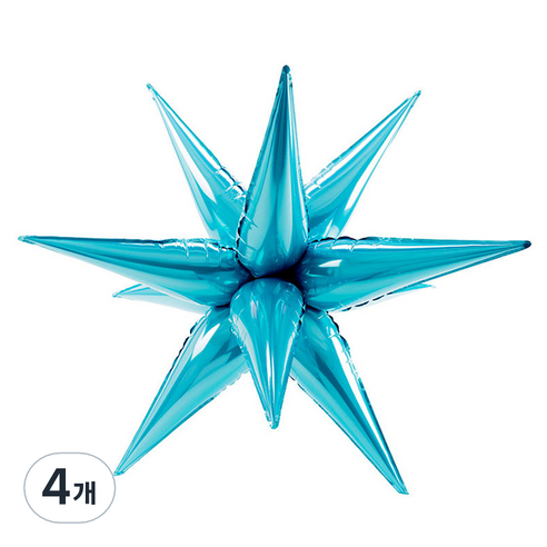 파티팡 원팩 은박풍선 3D별 소, 블루, 4개