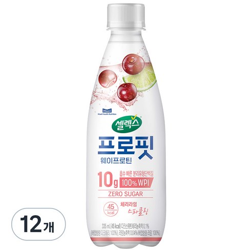 셀렉스 프로핏 웨이프로틴 스파클링 체리라임, 12개, 335ml