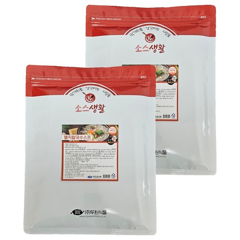 두원식품 멸치칼국수 스프, 1kg, 2개