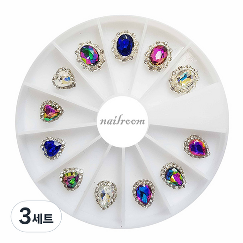 네일룸 스톤 컬러 파츠세트, N118, 3세트