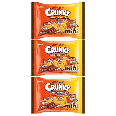 롯데웰푸드 미니 크런키, 171g, 3개