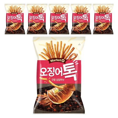 마켓오 오징어톡 구운오징어맛, 136g, 6개