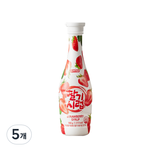 쥬피터 딸기시럽, 550g, 5개