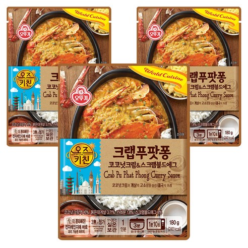 오뚜기 오즈키친 크랩푸팟퐁, 180g, 3개