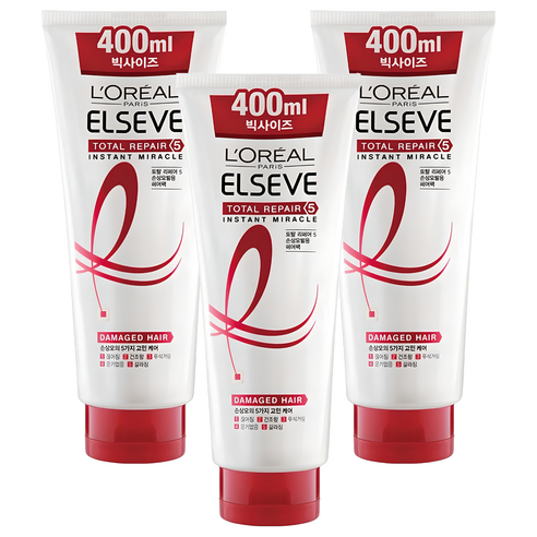 로레알파리 토탈리페어5 트리트먼트 헤어팩, 400ml, 3개