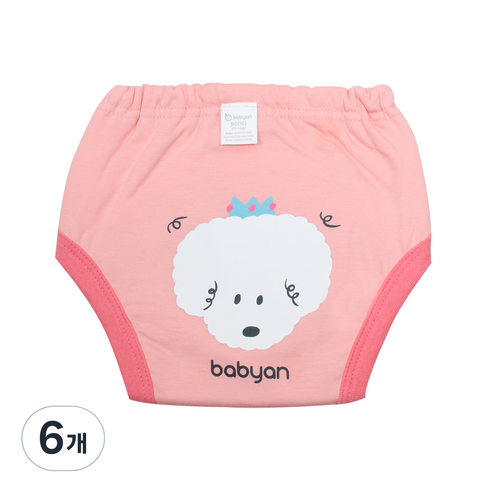 베이비앙 배변훈련팬티 5중방수, 멍멍이, 6개