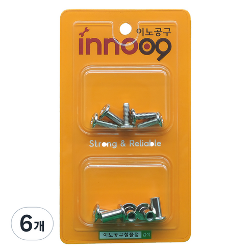 이노공구 가구용 조립볼트 5p + 너트 5p 세트 NIT802, 6개