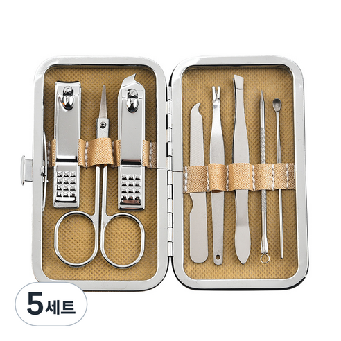 피피홈리빙 귀이개 손톱깍이 케어 8종 세트, 5세트, 브라운