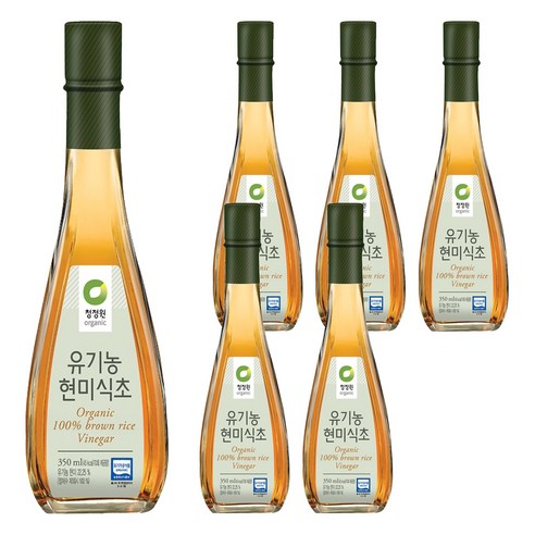 청정원 유기농 현미식초, 350ml, 6개