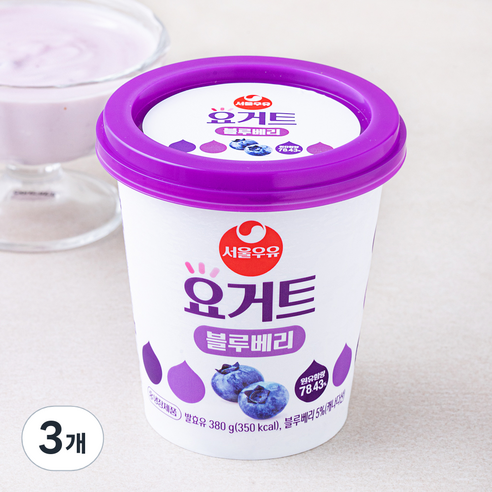 서울우유 요거트 블루베리, 380g, 1개입, 3개