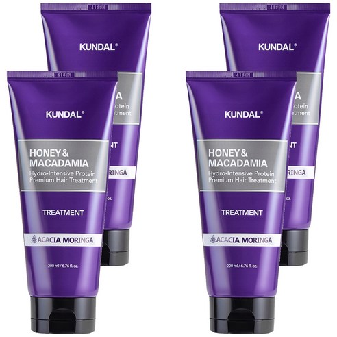 쿤달 허니 앤 마카다미아 트리트먼트 아카시아모링가향 200g, 200ml, 4개