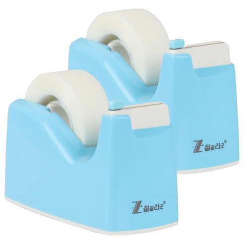 잘잘리오 미니 자동 안전 어린이 테이프 디스펜서 레인보우, 06 스카이블루, 2개