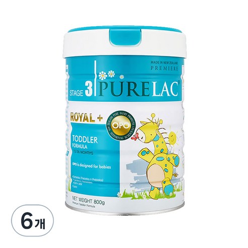 퓨어락 뉴질랜드 청정 프리미엄 분유 로열플러스 3단계, 800g, 6개