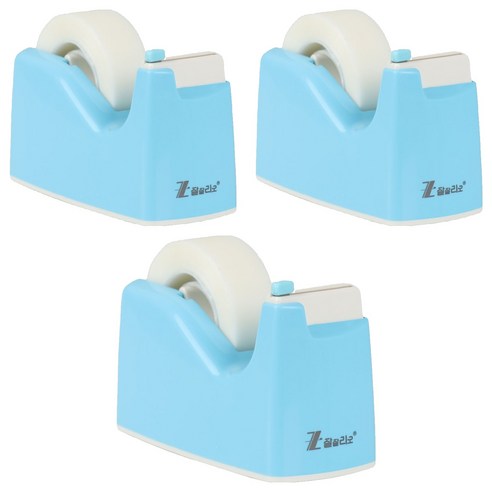 잘잘리오 미니 자동 안전 어린이 테이프 디스펜서 레인보우, 06 스카이블루, 3개