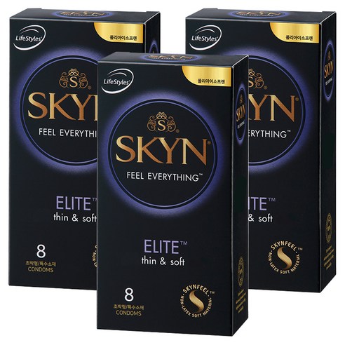 SKYN 라이프스타일 엘리트 남성용 일반형 콘돔, 8개입, 3개