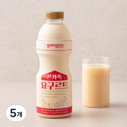 곰곰 온가족 요구르트 750ml × 1개입 × 5개, 750ml × 1개입 × 5개 섬네일