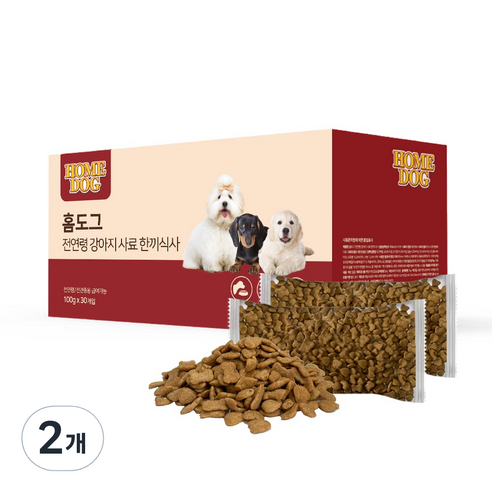 홈도그 전연령 한끼식사 강아지 건식사료, 옥수수, 3kg, 2개