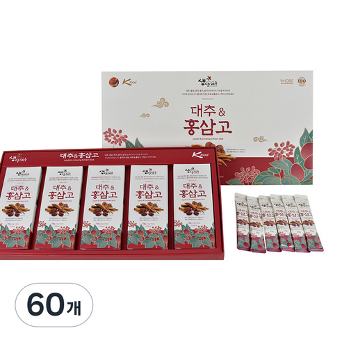 생생대추 대추 앤 홍삼고 스틱, 60개, 13g