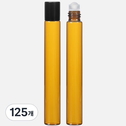 롤온 향수 용기 10ml, 블랙(캡) + 브라운(용기), 125개