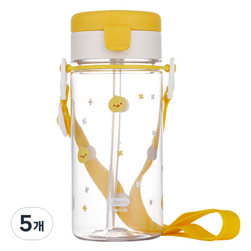 에디슨 유아용 프렌즈 흘림방지 에코젠 빨대컵 350ml, 5개, 오리 더기