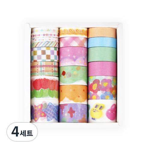 인디케이 러블리 데이 마스킹 테이프 세트, 4세트