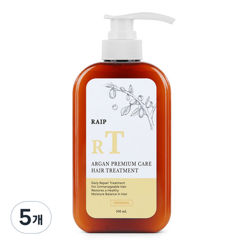 라입 아르간 프리미엄케어 트리트먼트 오리지널, 500ml, 5개
