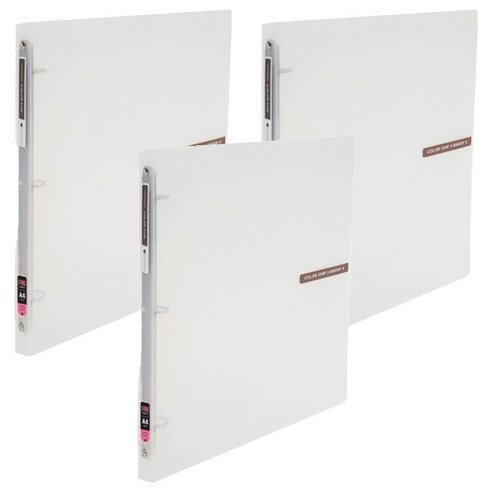 에코청운 칼라칩 미니 O링 바인더 3공 A4 2cm, 투명, 3개