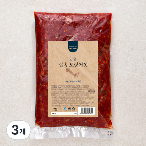 입술 실속 오징어젓, 3개, 1kg