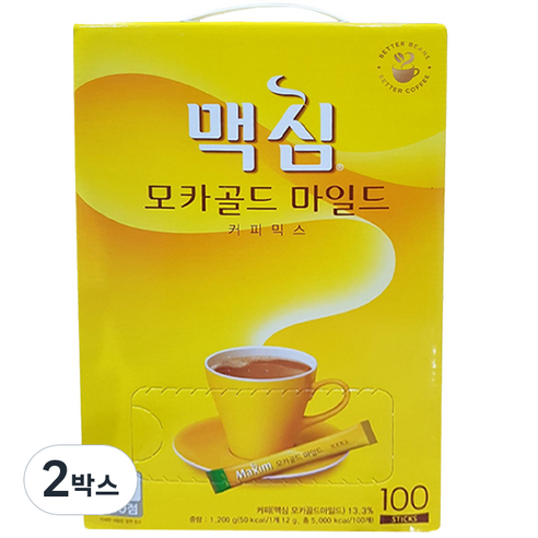 맥심 모카골드 마일드 커피믹스, 11.7g, 100개입, 2박스
