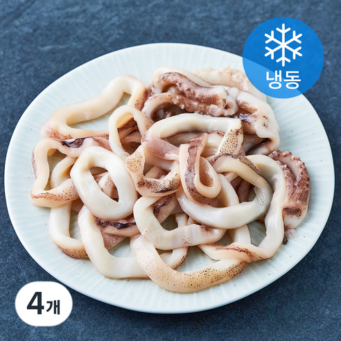 손질통오징어 링채 (냉동), 4개, 200g