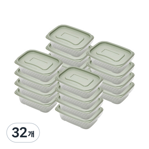 씨밀렉스 프레쉬핏 냉장고 보관용기 GREEN 520ml, 32개, 그린 520ml