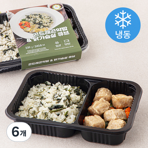 건강한끼 곤드레곤약밥 & 닭가슴살큐브 (냉동), 239g, 6개
