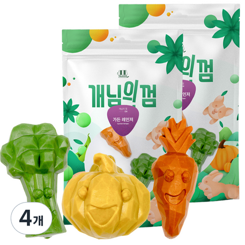 개님의상점 가든레인져 M 100g, 당근 + 호박 + 브로콜리 혼합맛, 4개