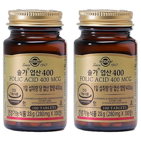 솔가 엽산 400, 100정, 2개