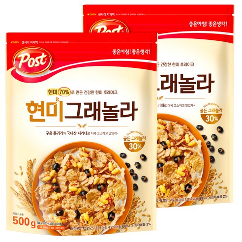 포스트 현미 그래놀라 시리얼, 500g, 2개