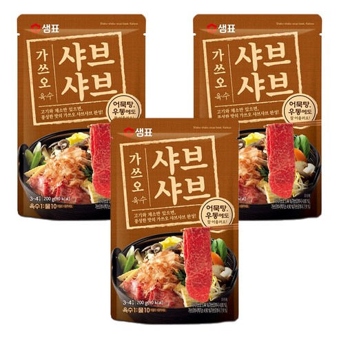 샘표 가쓰오 샤브샤브 육수 3~4인분, 200g, 3개