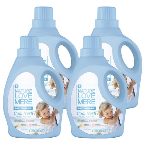 네이쳐러브메레 유아 쿨프레쉬 섬유유연제 코튼향 본품, 1800ml, 4개