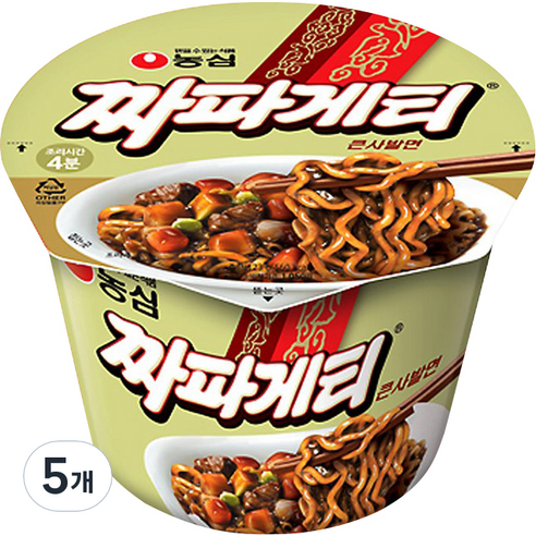 농심 짜파게티 큰사발면, 5개