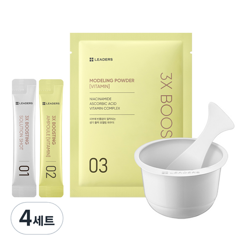 리더스 3X 부스팅 모델링 마스크 비타민 1회분, 4세트