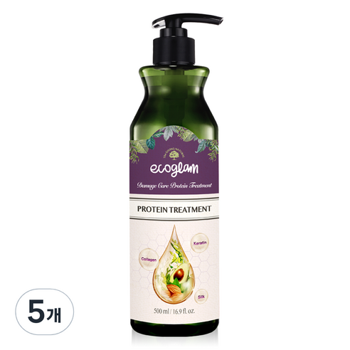 에코글램 데미지 케어 단백질 트리트먼트, 500ml, 5개