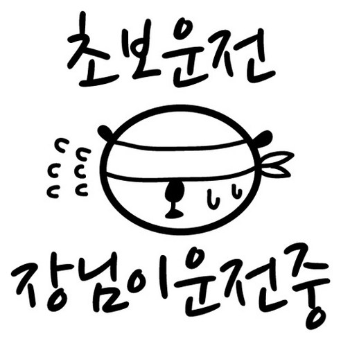 본투로드 개성넘치는 초보운전스티커, 15_B-장님이 운전중 - 흰색, 1개