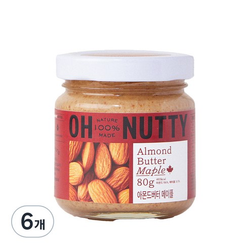 오넛티 아몬드버터 메이플, 80g, 6개