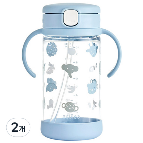 릿첼 AQ 빨대컵 320ml, 2개, 베이비블루