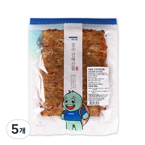 바다원 구운 장줄쥐포, 300g, 5개