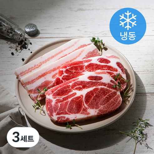 6다이닝 듀록 삼겹살 300g + 목살 300g (냉동), 3세트