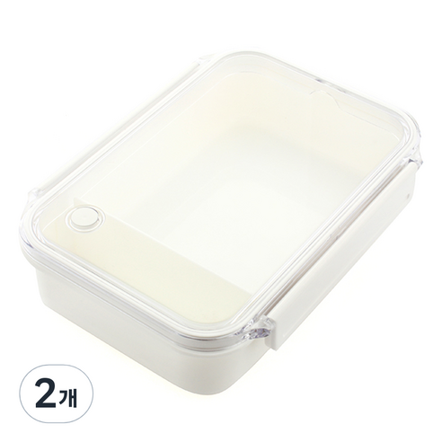 아스벨 런치박스 도시락통 3444 630ml, 화이트, 2개
